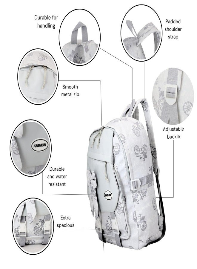 Areo Bag - 25 Litre Water resistant School Backpack Bags for Girl - Large 17 Inch Laptop Bag for Girls 12+ Years, College Bag for Girls, Women, Ideal for Office, Travel, School, College (GREY) - Image 2